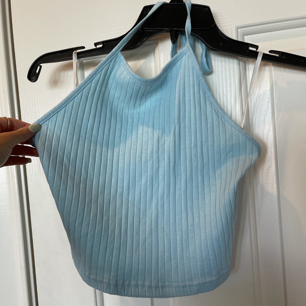 Baby blue tube top